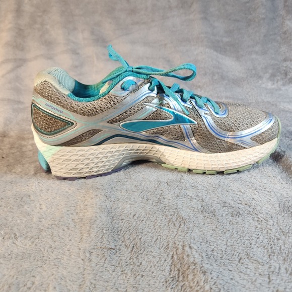 Brooks Shoes Womens 10 Silver Blue Adrenaline GTS 16 Running Sneaker Athleisure - Picture 2 of 9